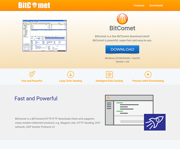 BitComet - https://www.bitcomet.com
