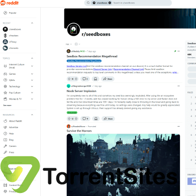 r/Seedboxes Reddit - https://www.reddit.com