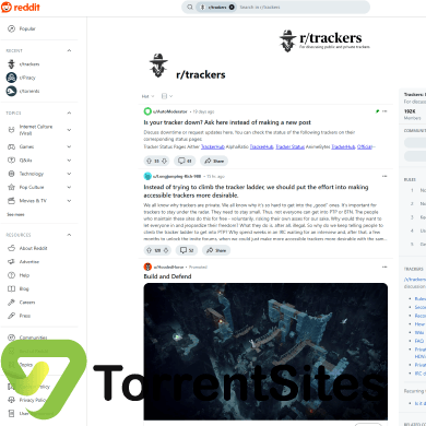 r/trackers Reddit - https://www.reddit.com